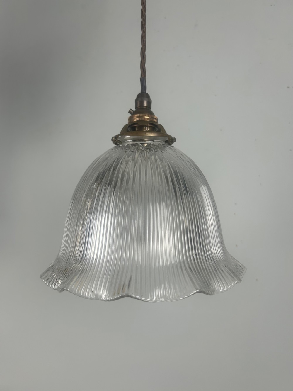 French Holophane Pendant Ceiling Light With Original Shade View III