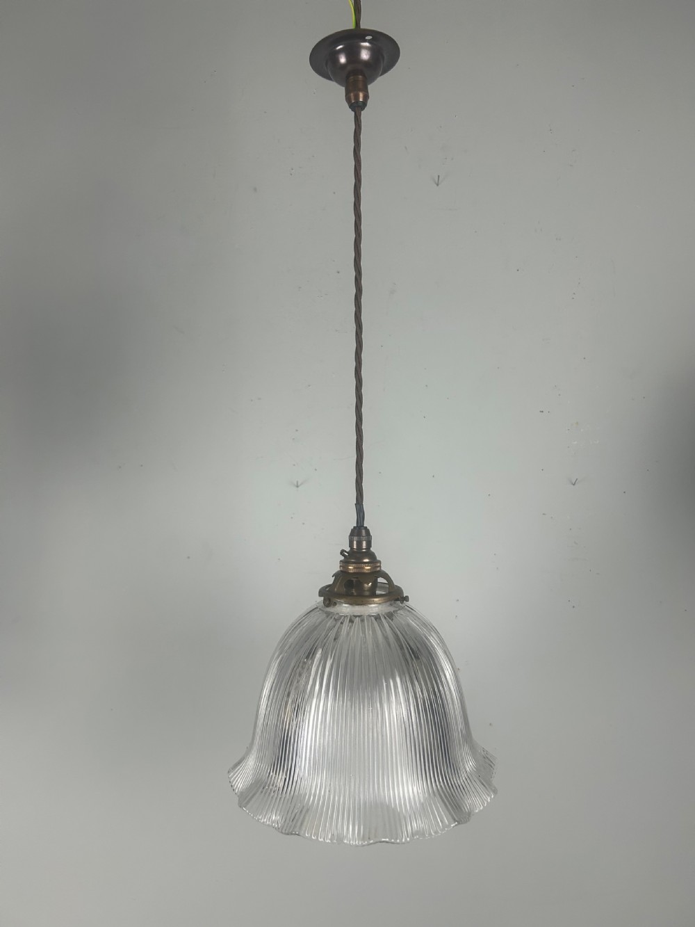 French Holophane Pendant Ceiling Light With Original Shade View V