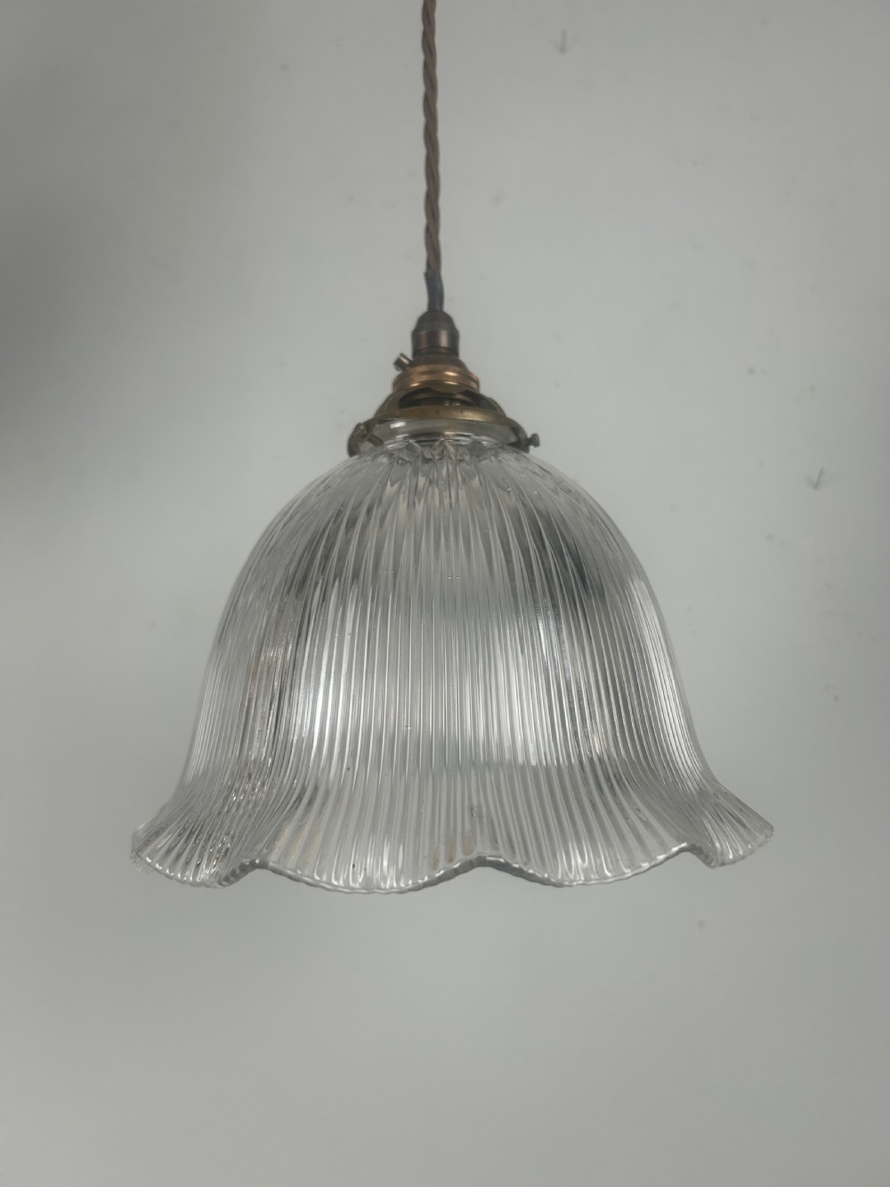 French Holophane Pendant Ceiling Light With Original Shade View VI