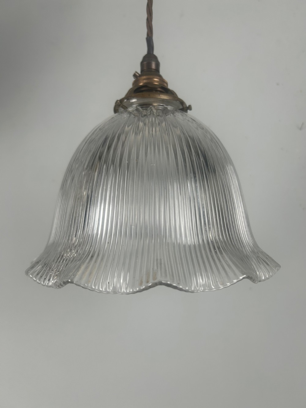 French Holophane Pendant Ceiling Light With Original Shade View VII