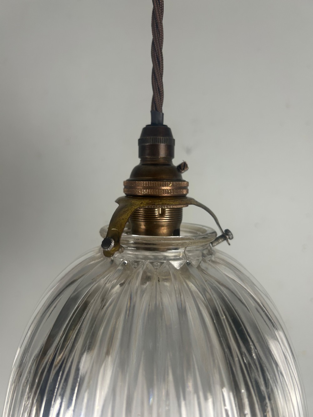 French Holophane Pendant Ceiling Light With Original Shade View III