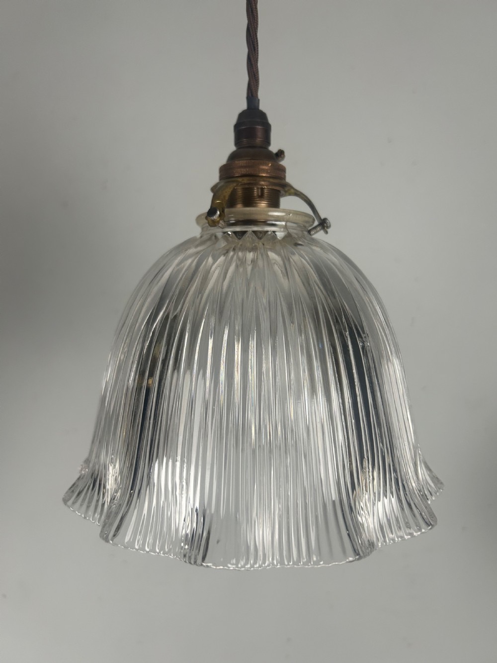 French Holophane Pendant Ceiling Light With Original Shade View V