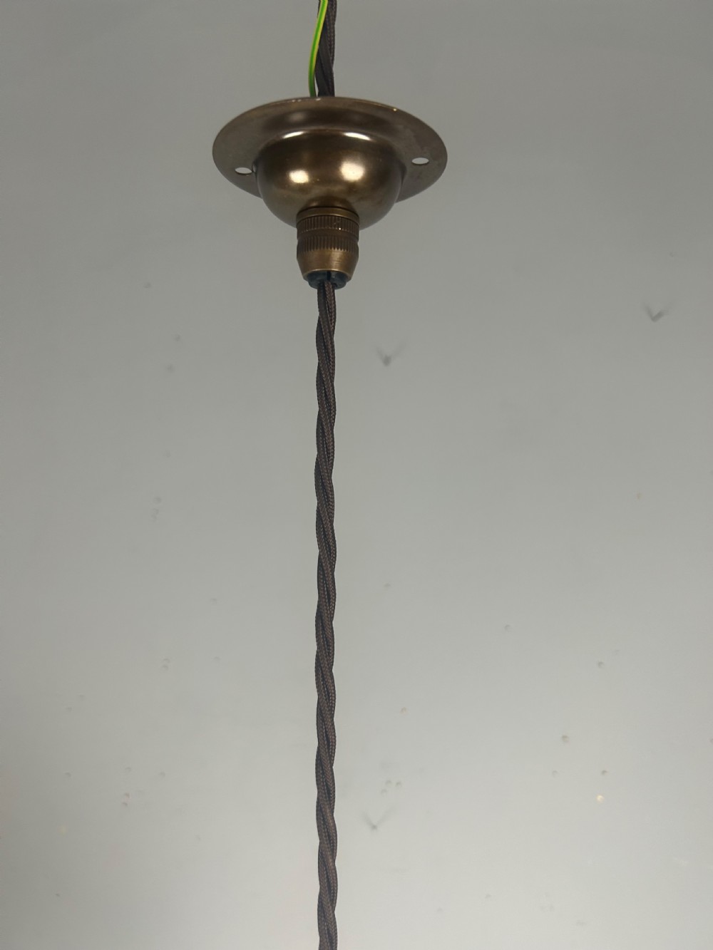 French Holophane Pendant Ceiling Light With Original Shade View VI