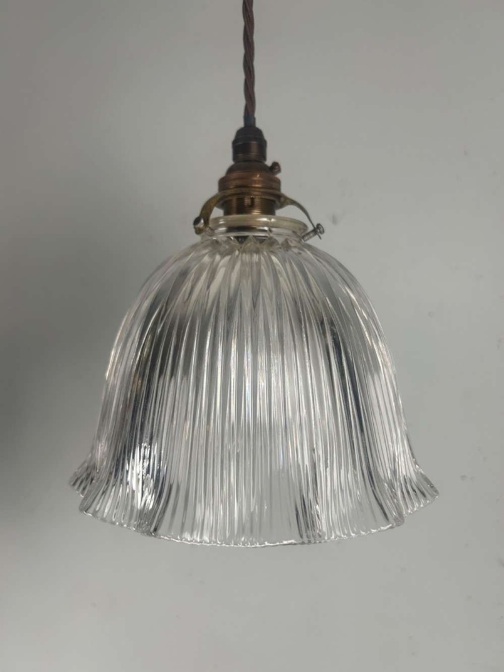 French Holophane Pendant Ceiling Light With Original Shade View VIII