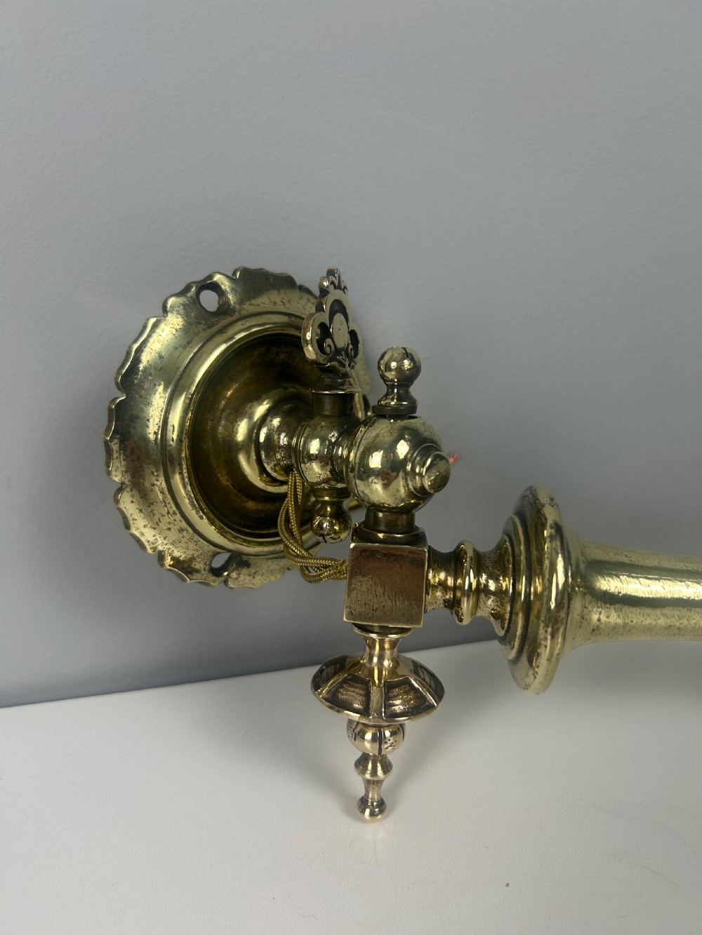 Victorian Rotating Brass Gas Pole Wall Light  View IV