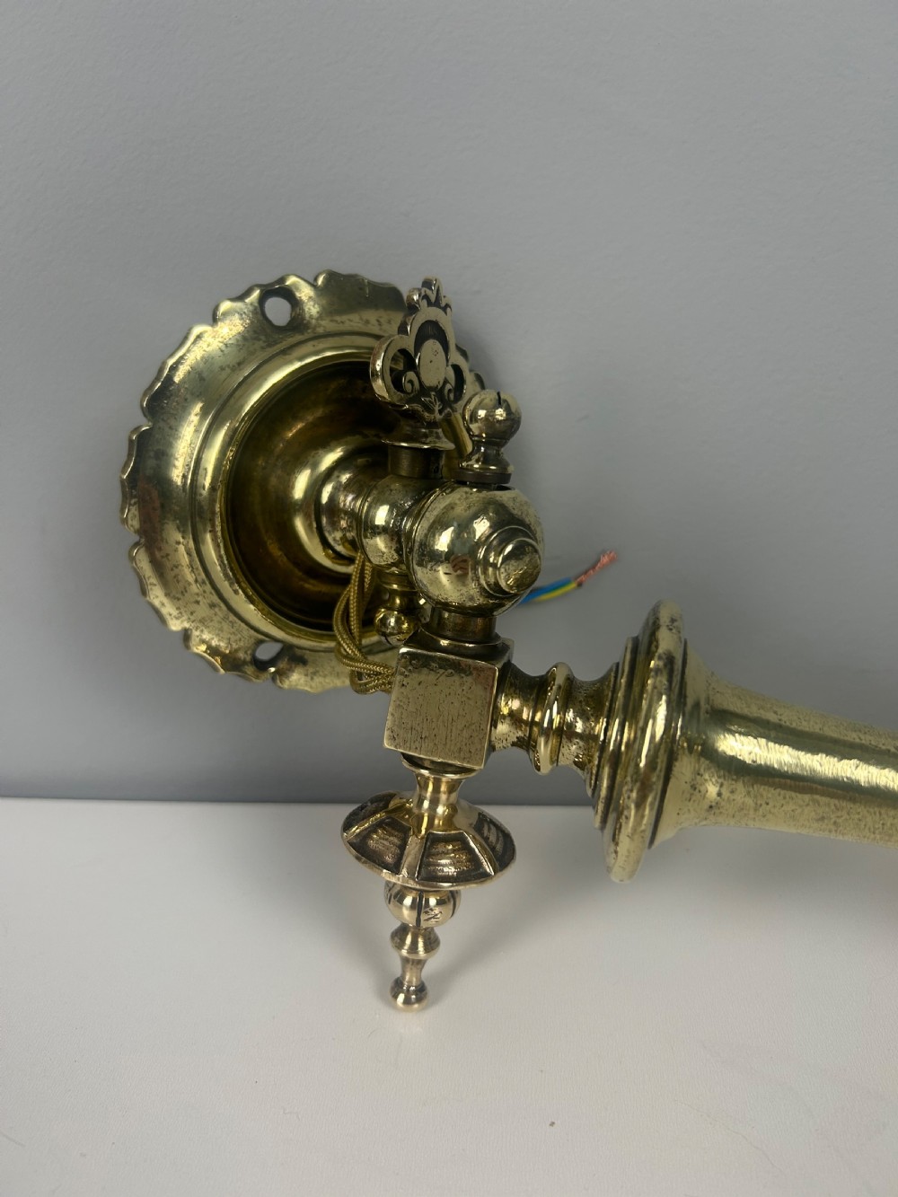 Victorian Rotating Brass Gas Pole Wall Light  View V