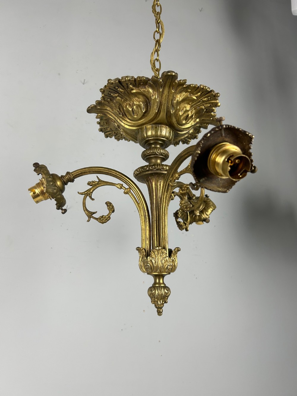 French 19th Century 3 Light Chandelier Ceiling Light