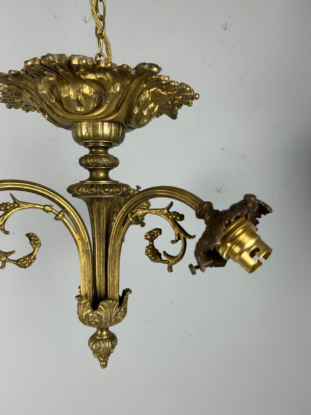 French 19th Century 3 Light Chandelier Ceiling Light View X