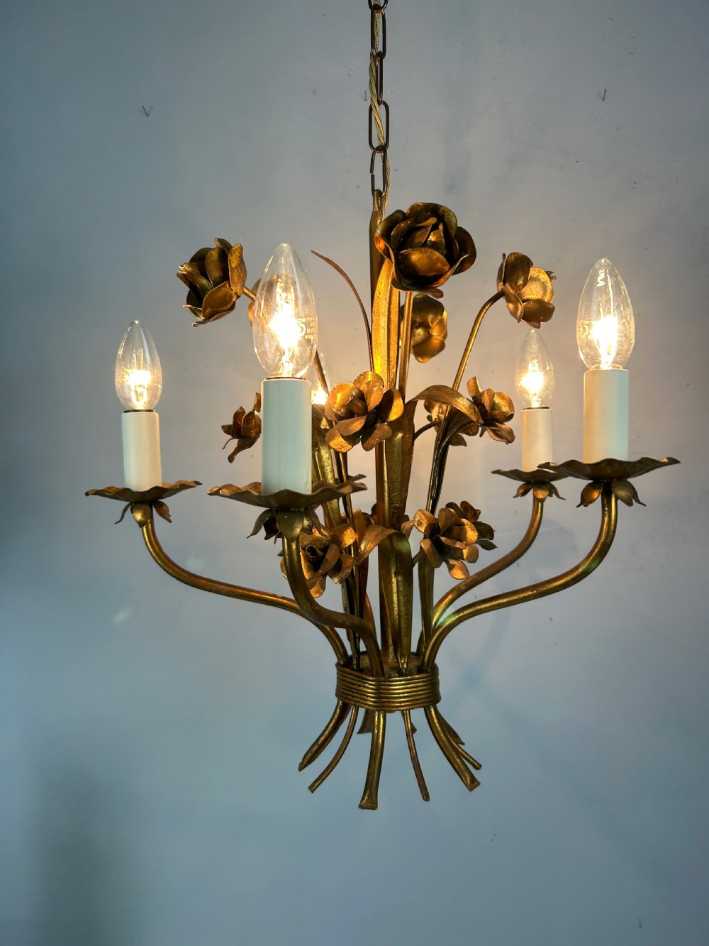 French Toleware 5 Light Chandelier Ceiling Light  View V
