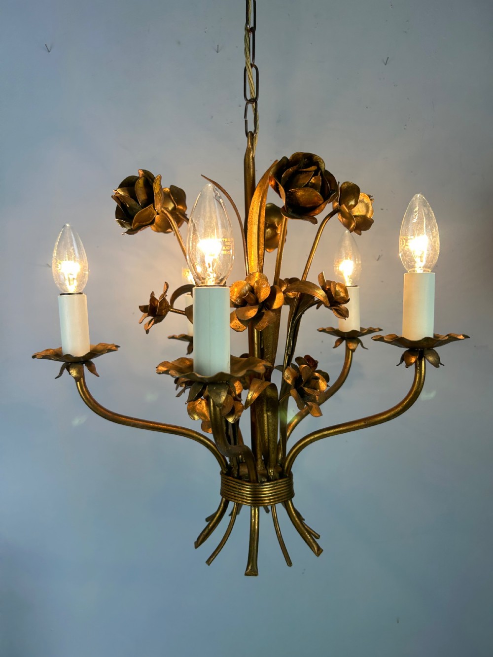French Toleware 5 Light Chandelier Ceiling Light  View VI