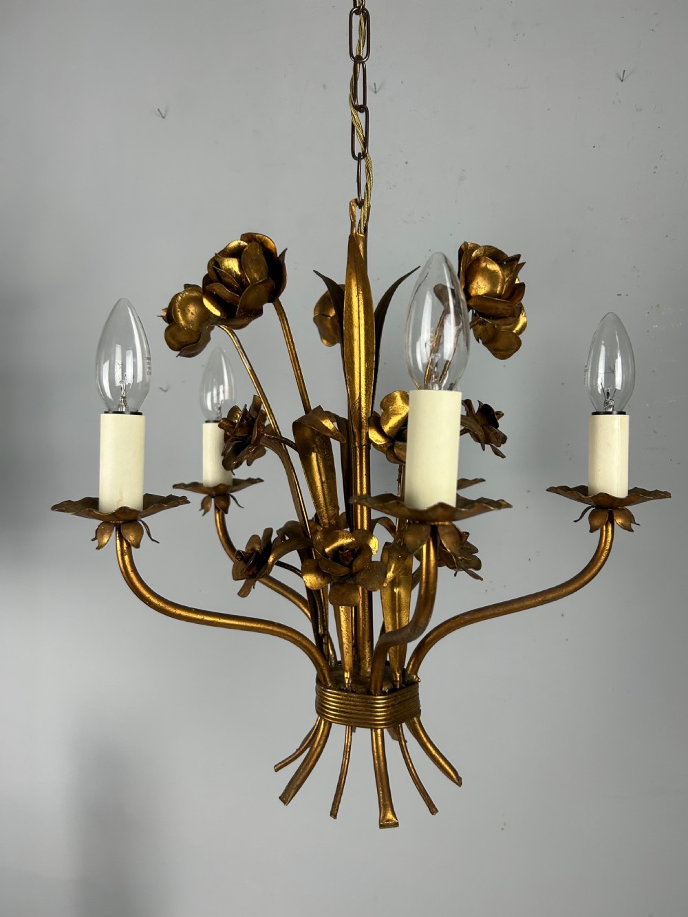 French Toleware 5 Light Chandelier Ceiling Light  View VII