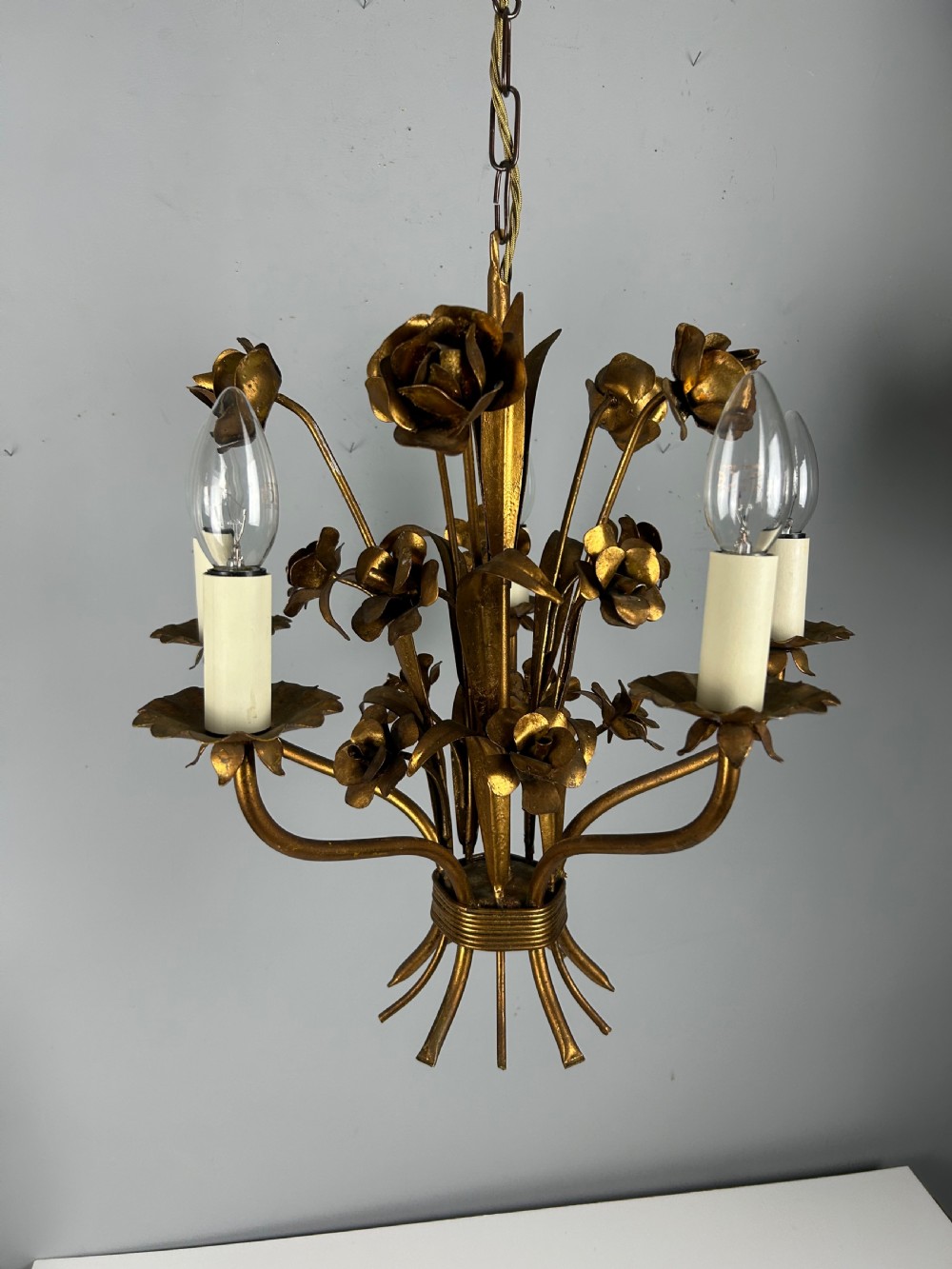 French Toleware 5 Light Chandelier Ceiling Light  View X