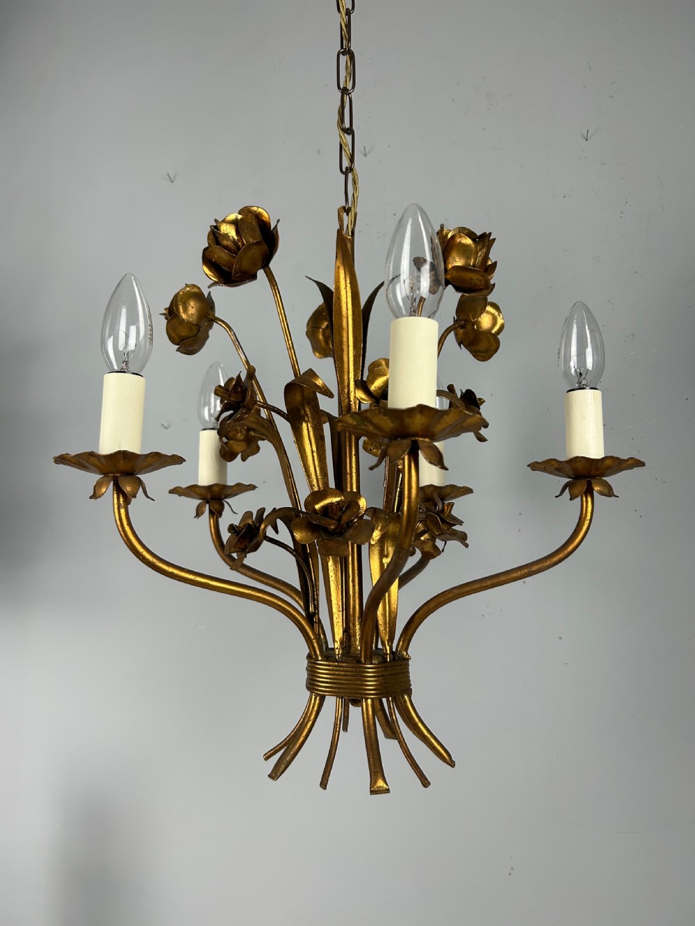French Toleware 5 Light Chandelier Ceiling Light  View XII
