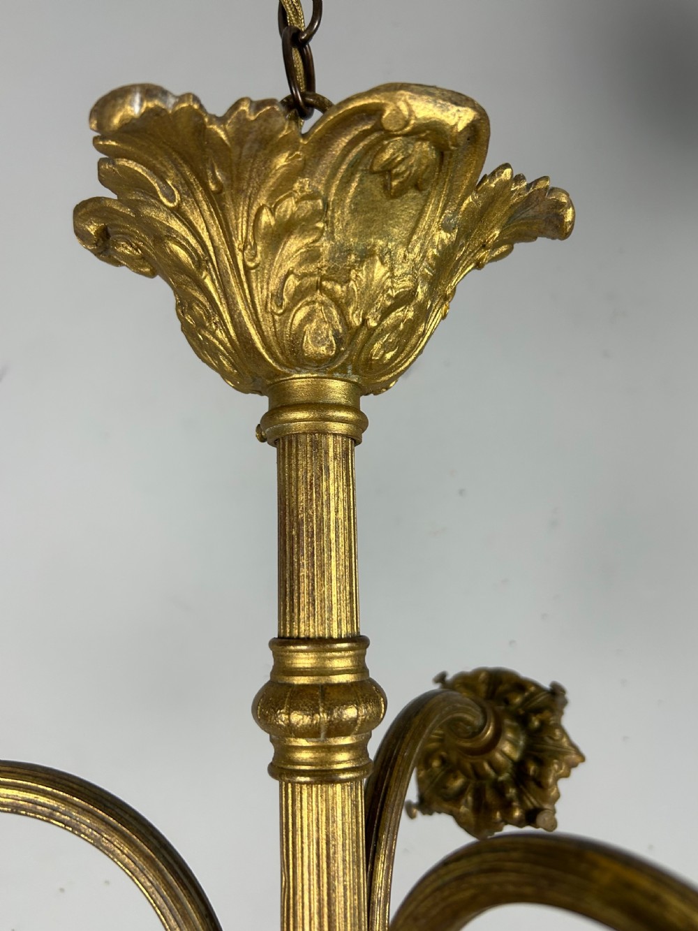 French 19th Century 3 Light Chandelier Ceiling Light View VII