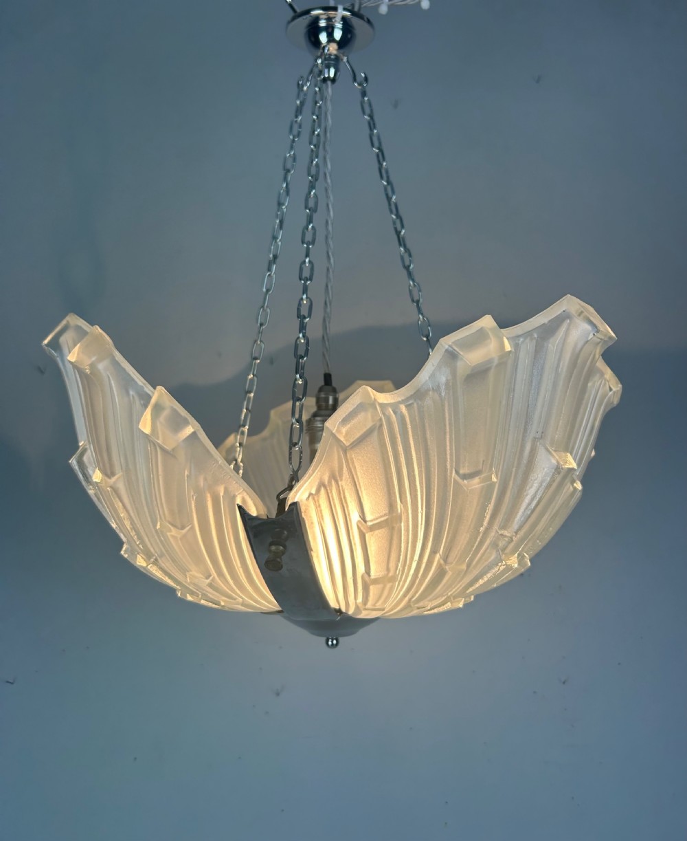 Art Deco Clam Shell Ceiling Light, Chandelier View IV