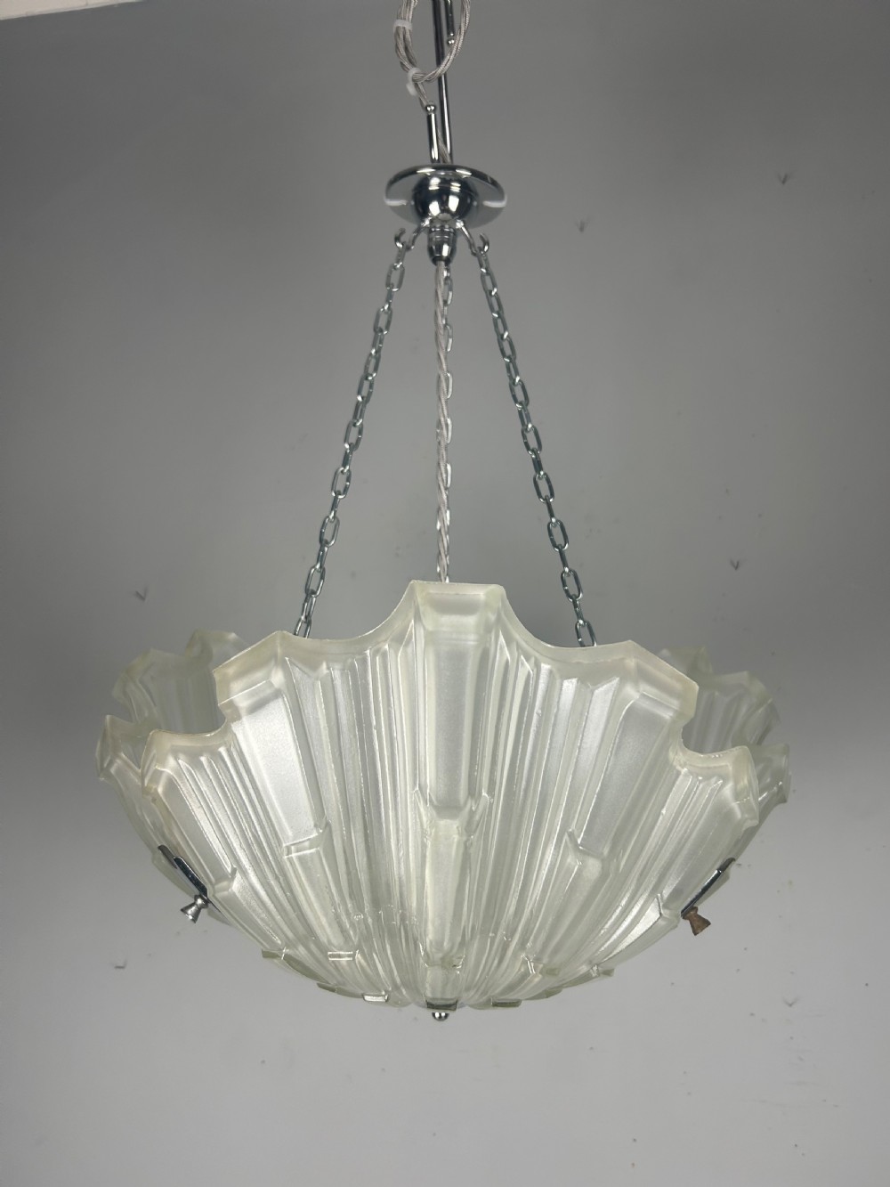Art Deco Clam Shell Ceiling Light, Chandelier View V