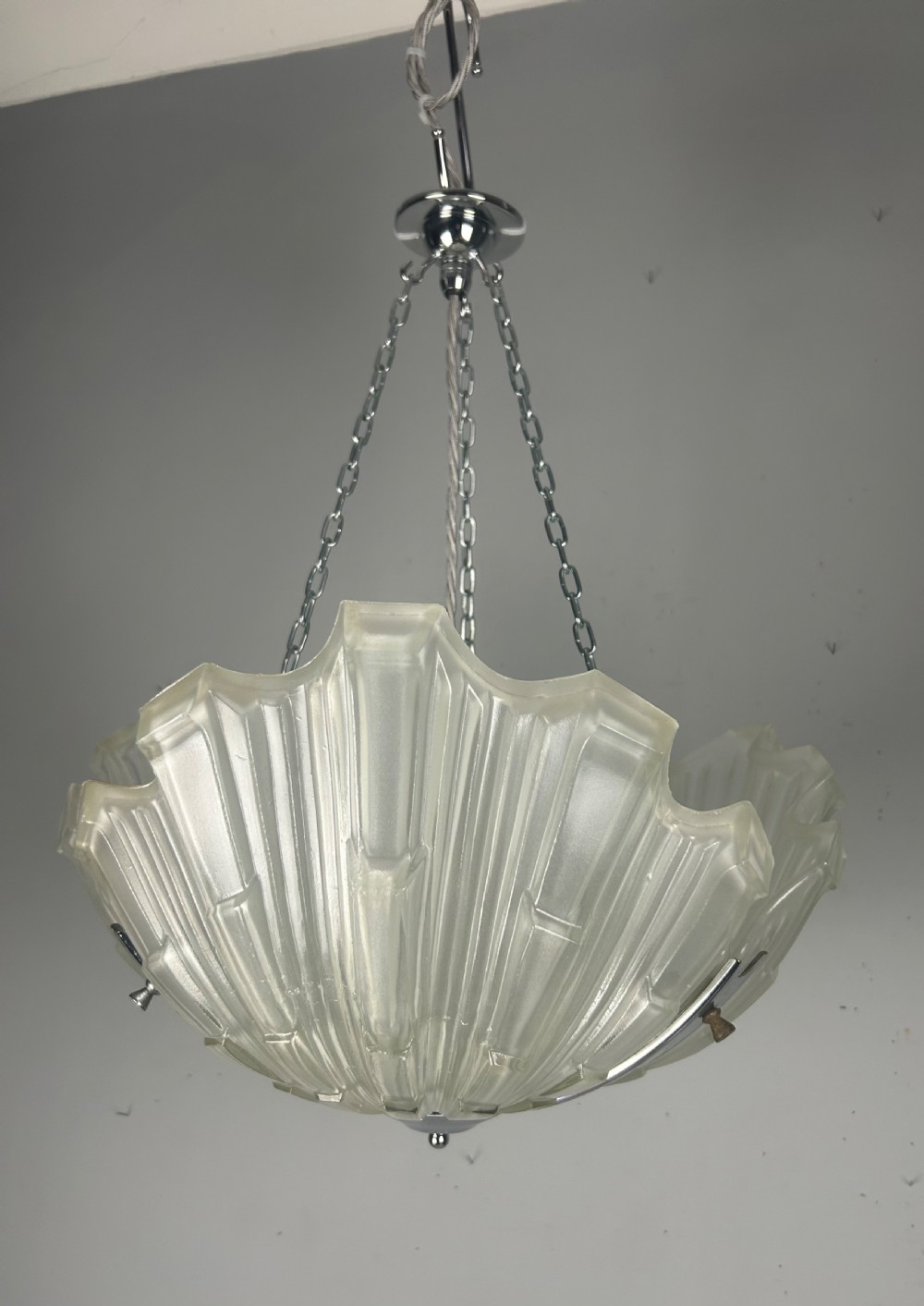 Art Deco Clam Shell Ceiling Light, Chandelier View XI