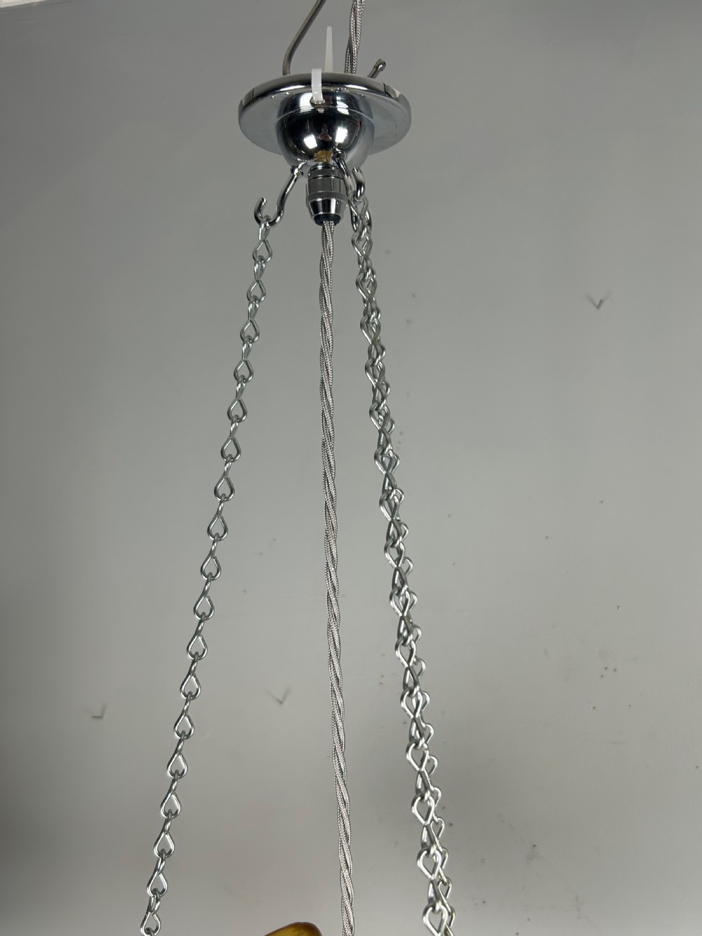 Art Deco Amber Clam Shell Ceiling Light, Chandelier View VII