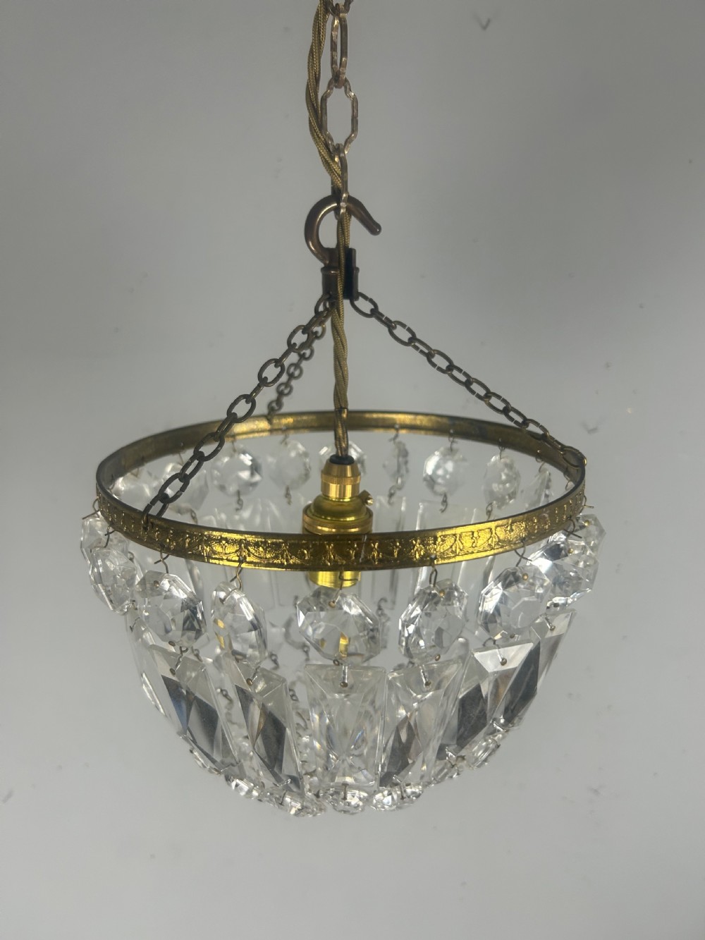 Crystal Lustre Chandelier, Ceiling Light, Rewired View III