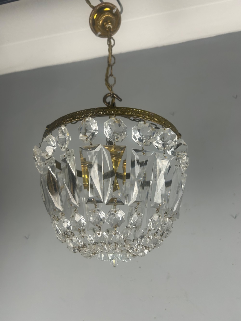 Crystal Lustre Chandelier, Ceiling Light, Rewired View V