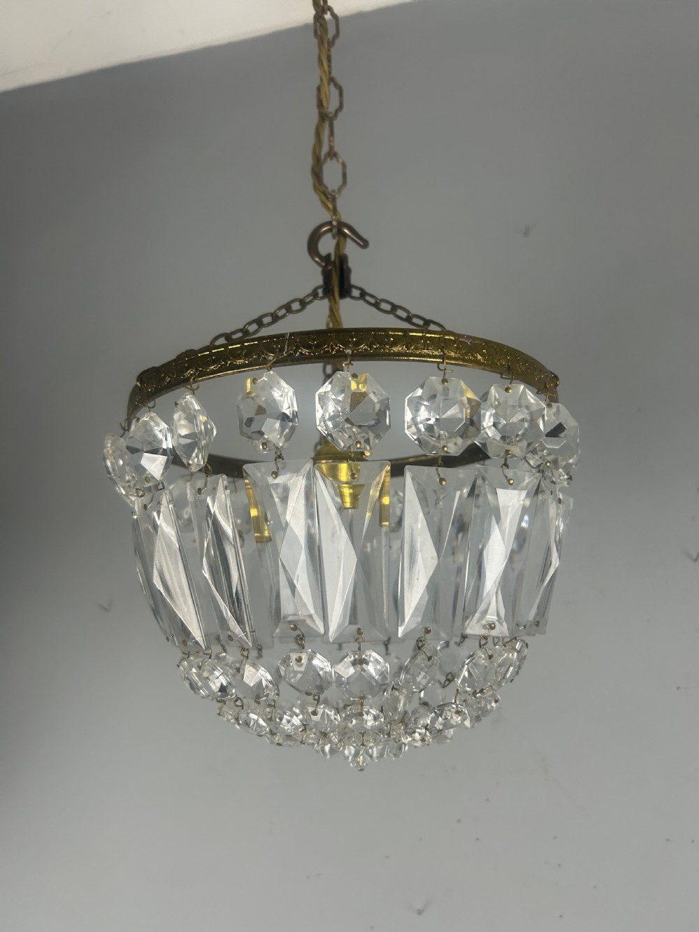 Crystal Lustre Chandelier, Ceiling Light, Rewired View VI