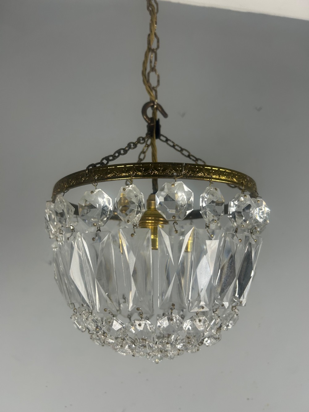 Crystal Lustre Chandelier, Ceiling Light, Rewired View VII
