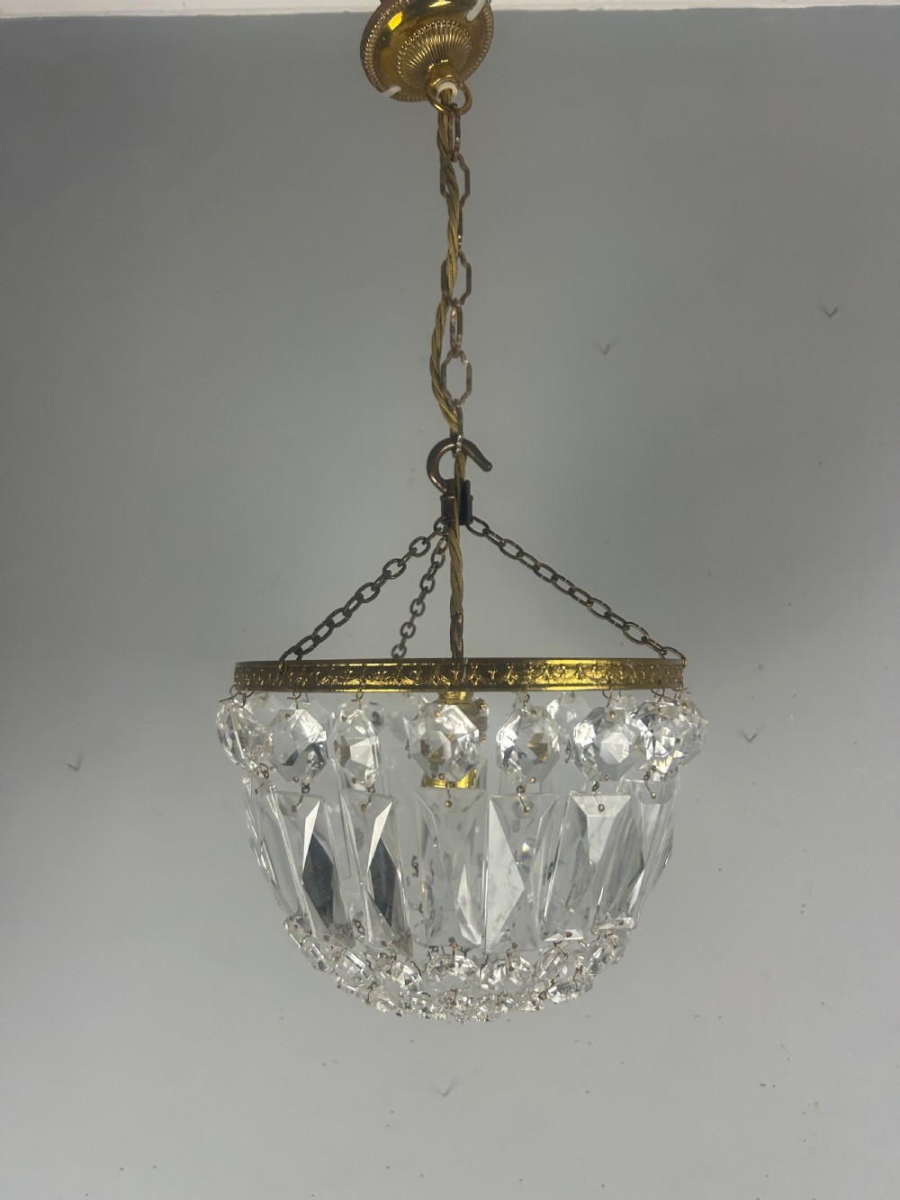 Crystal Lustre Chandelier, Ceiling Light, Rewired View VIII