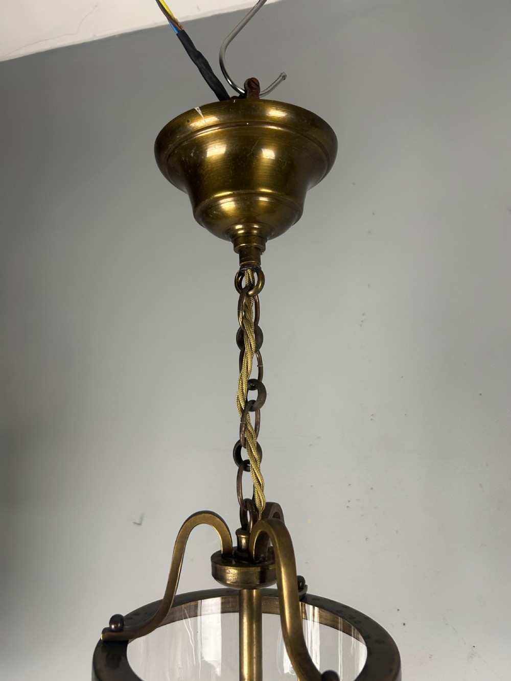 Pair of Small French Bronzed Brass Lanterns, Rewired  View IV
