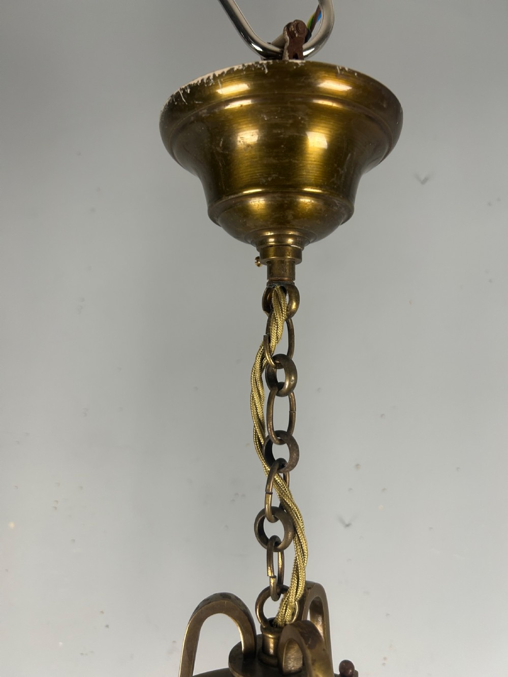Pair of Small French Bronzed Brass Lanterns, Rewired  View V