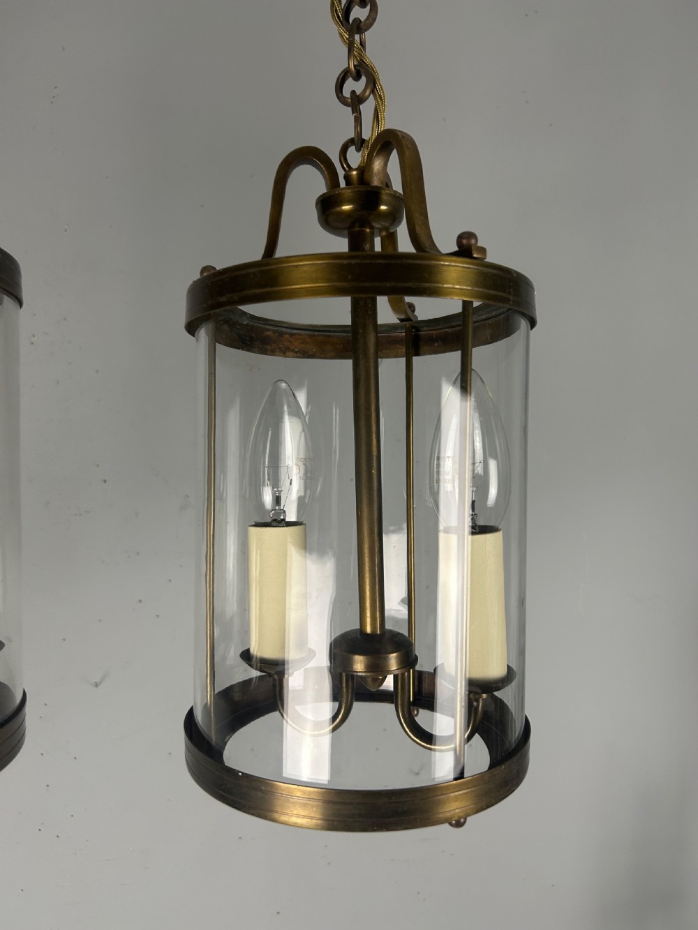 Pair of Small French Bronzed Brass Lanterns, Rewired  View VI