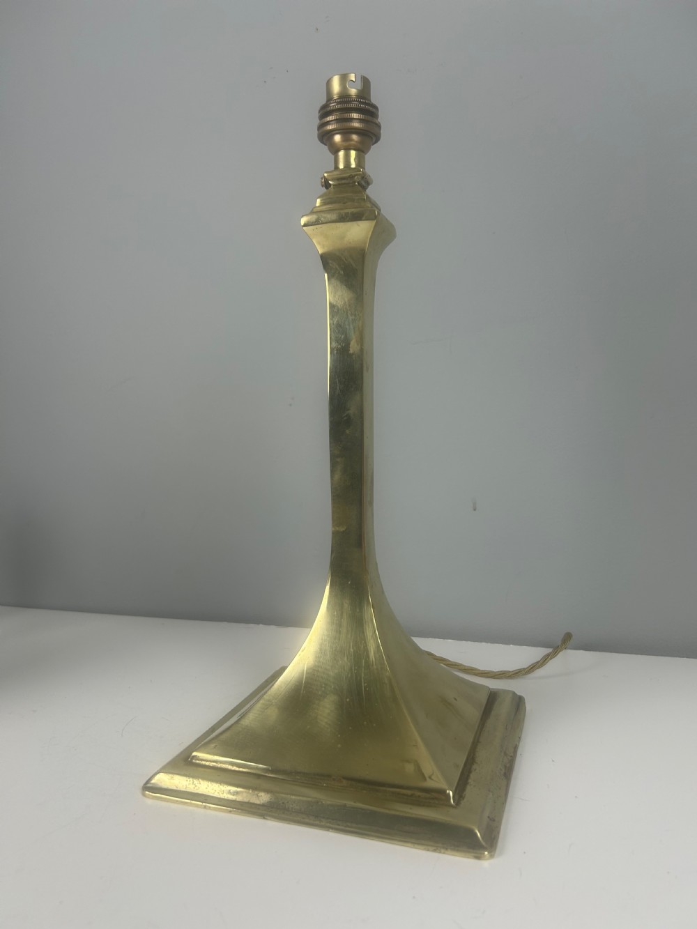 Heavy Brass Military Table Lamp, Rewired 