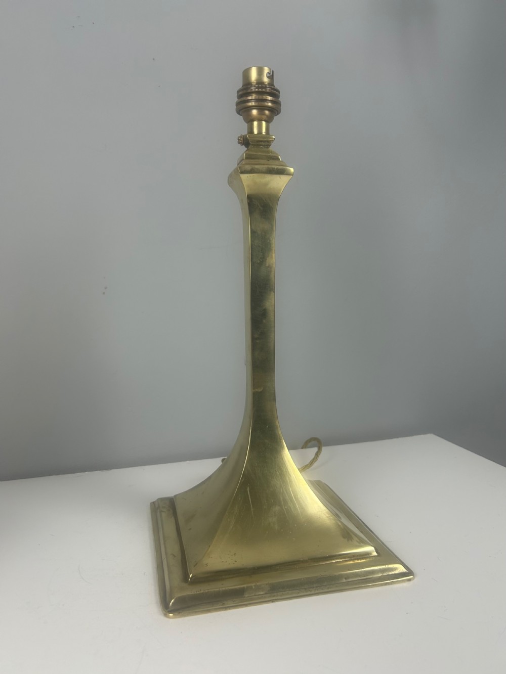 Heavy Brass Military Table Lamp, Rewired  View IV