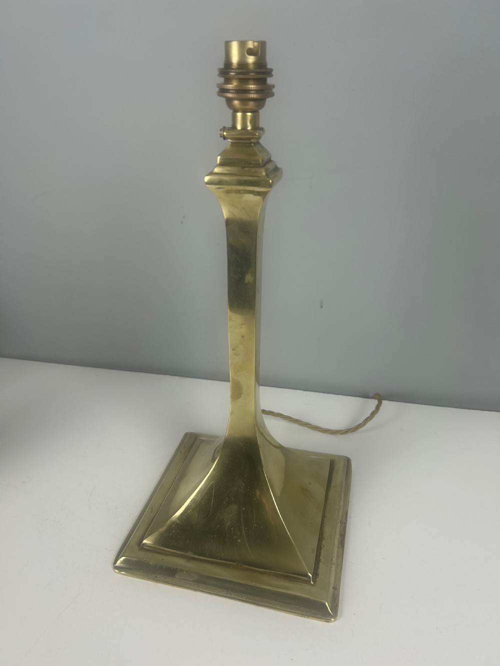 Heavy Brass Military Table Lamp, Rewired  View V
