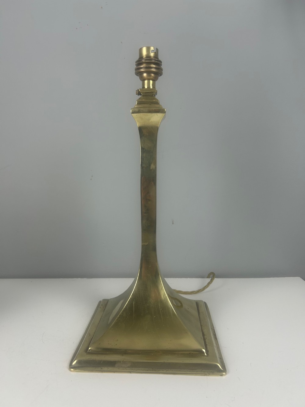Heavy Brass Military Table Lamp, Rewired  View VI