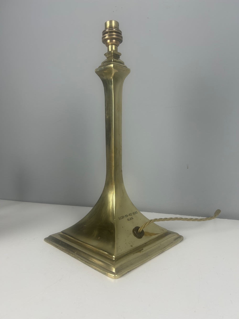 Heavy Brass Military Table Lamp, Rewired  View VII