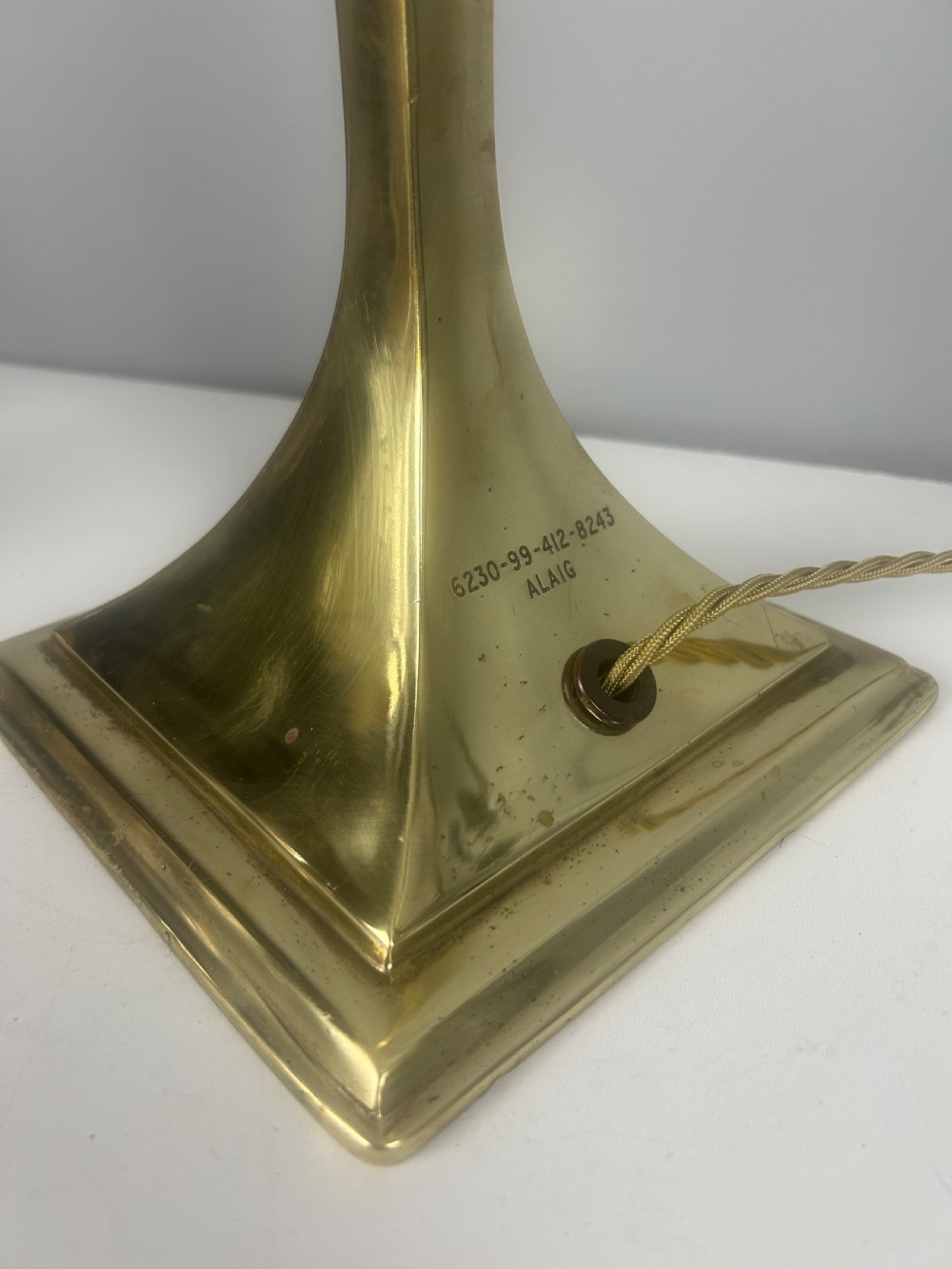 Heavy Brass Military Table Lamp, Rewired  View VIII