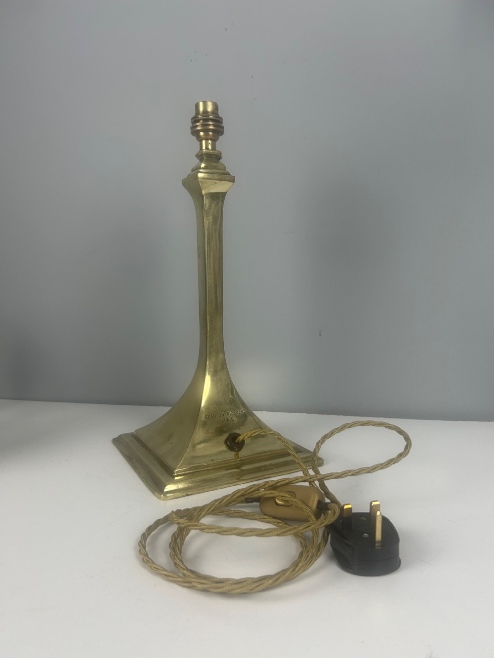 Heavy Brass Military Table Lamp, Rewired  View IX