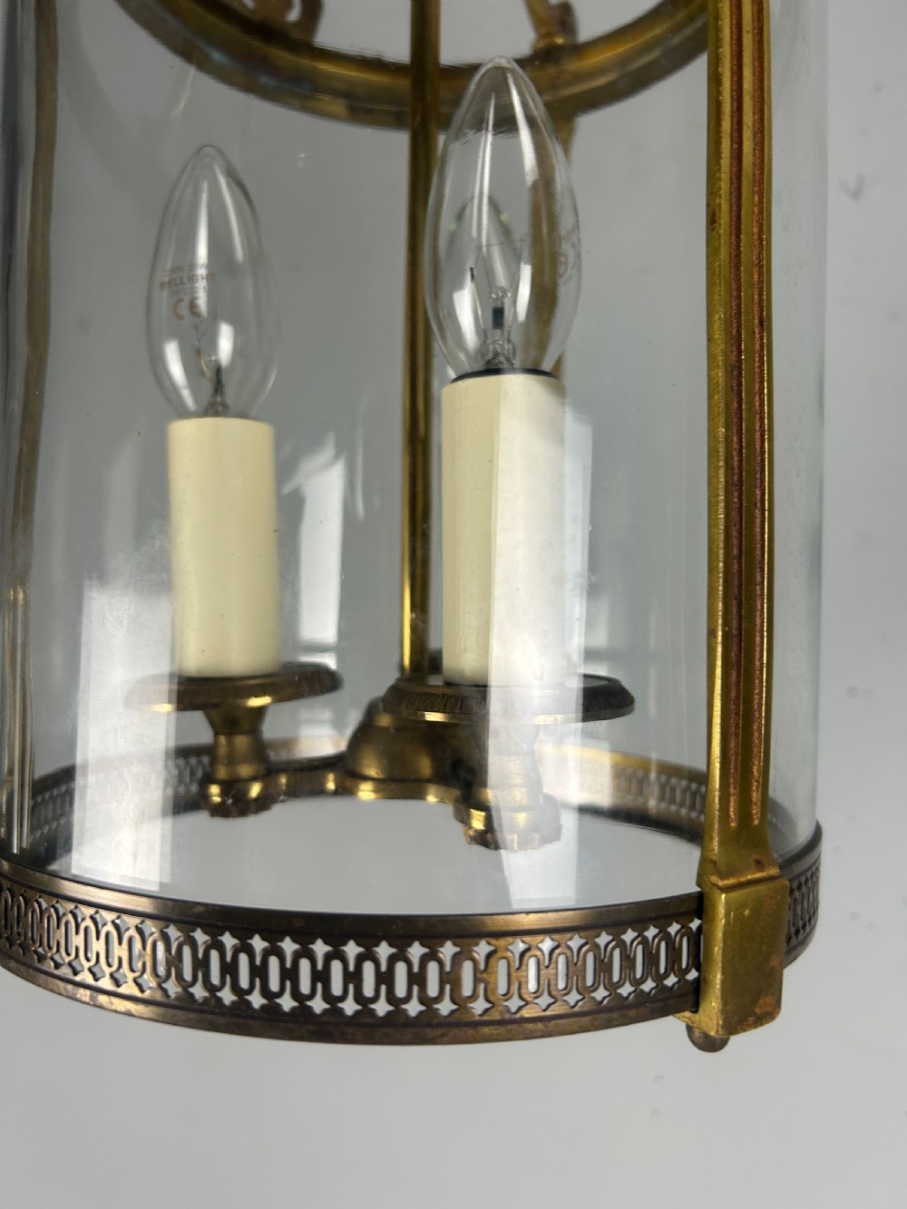 French Bronze Triple Light Antique Lantern View VII
