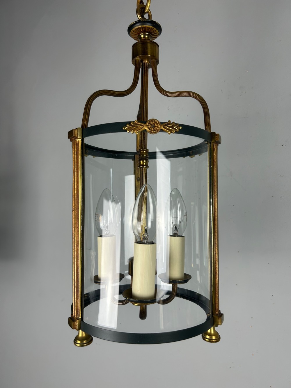 French Triple Light Empire Lantern, Rewired 