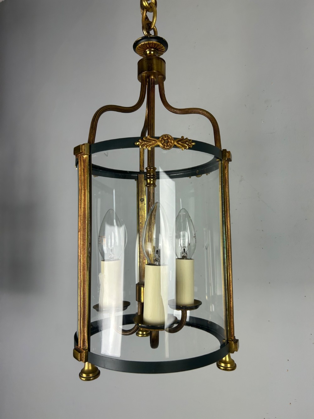 French Triple Light Empire Lantern, Rewired  View II