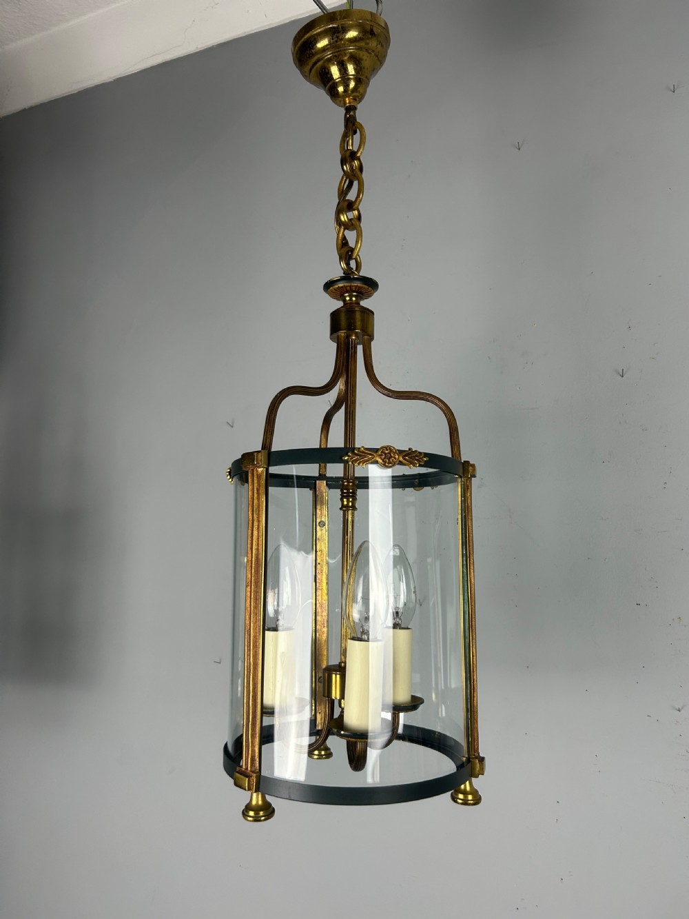 French Triple Light Empire Lantern, Rewired  View III
