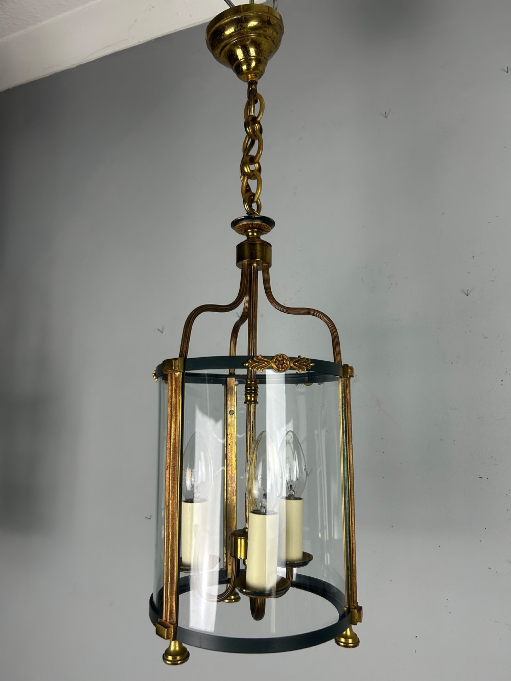 French Triple Light Empire Lantern, Rewired  View IV