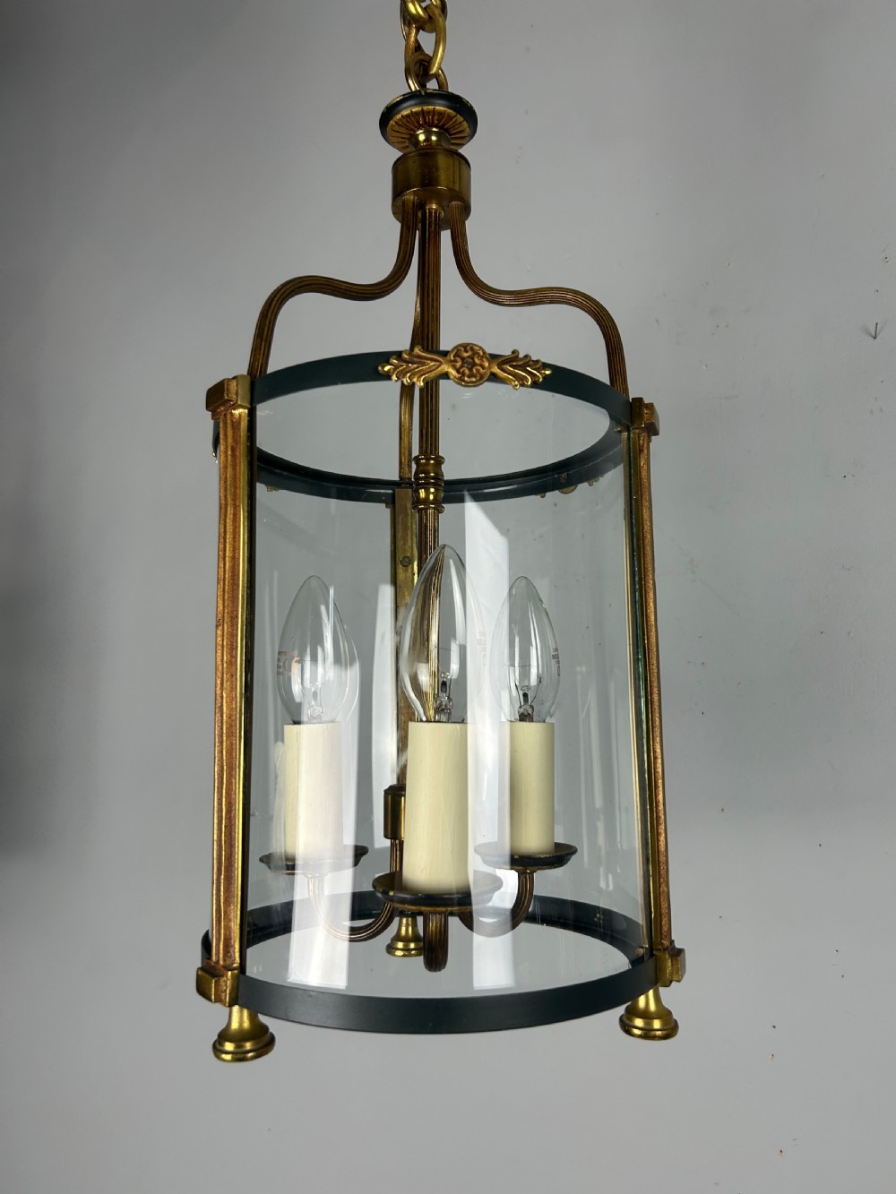 French Triple Light Empire Lantern, Rewired  View IX