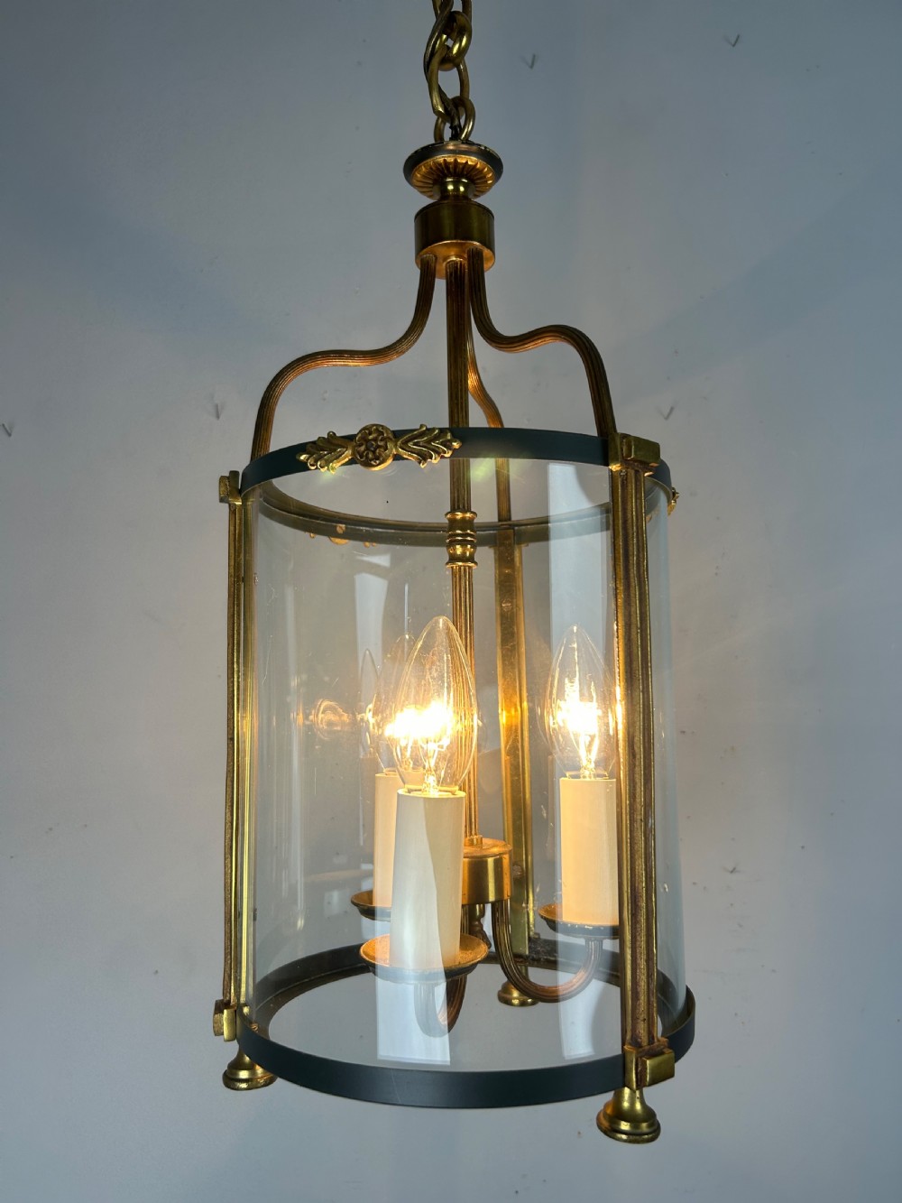 French Triple Light Empire Lantern, Rewired  View X