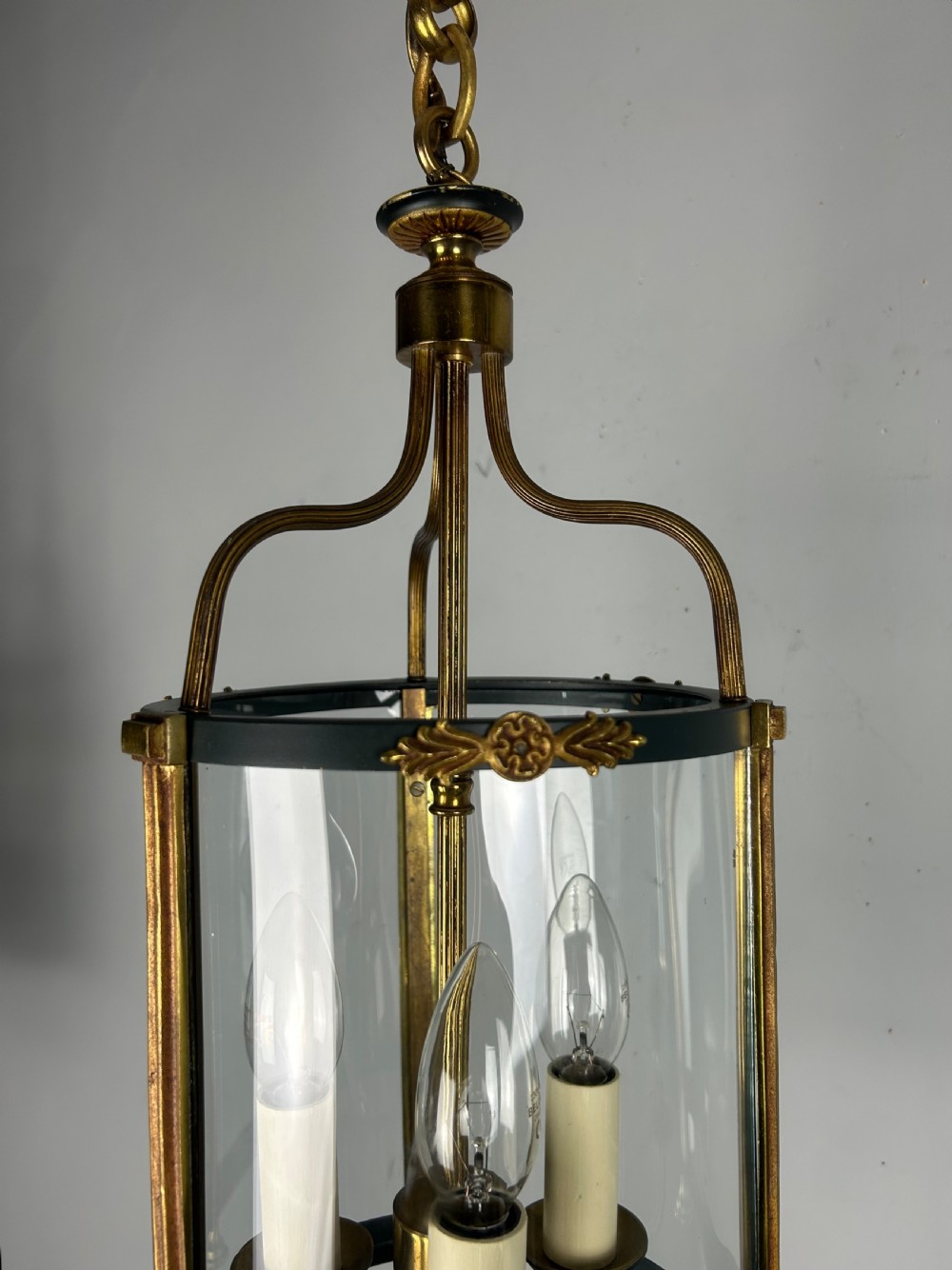 French Triple Light Empire Lantern, Rewired  View XII