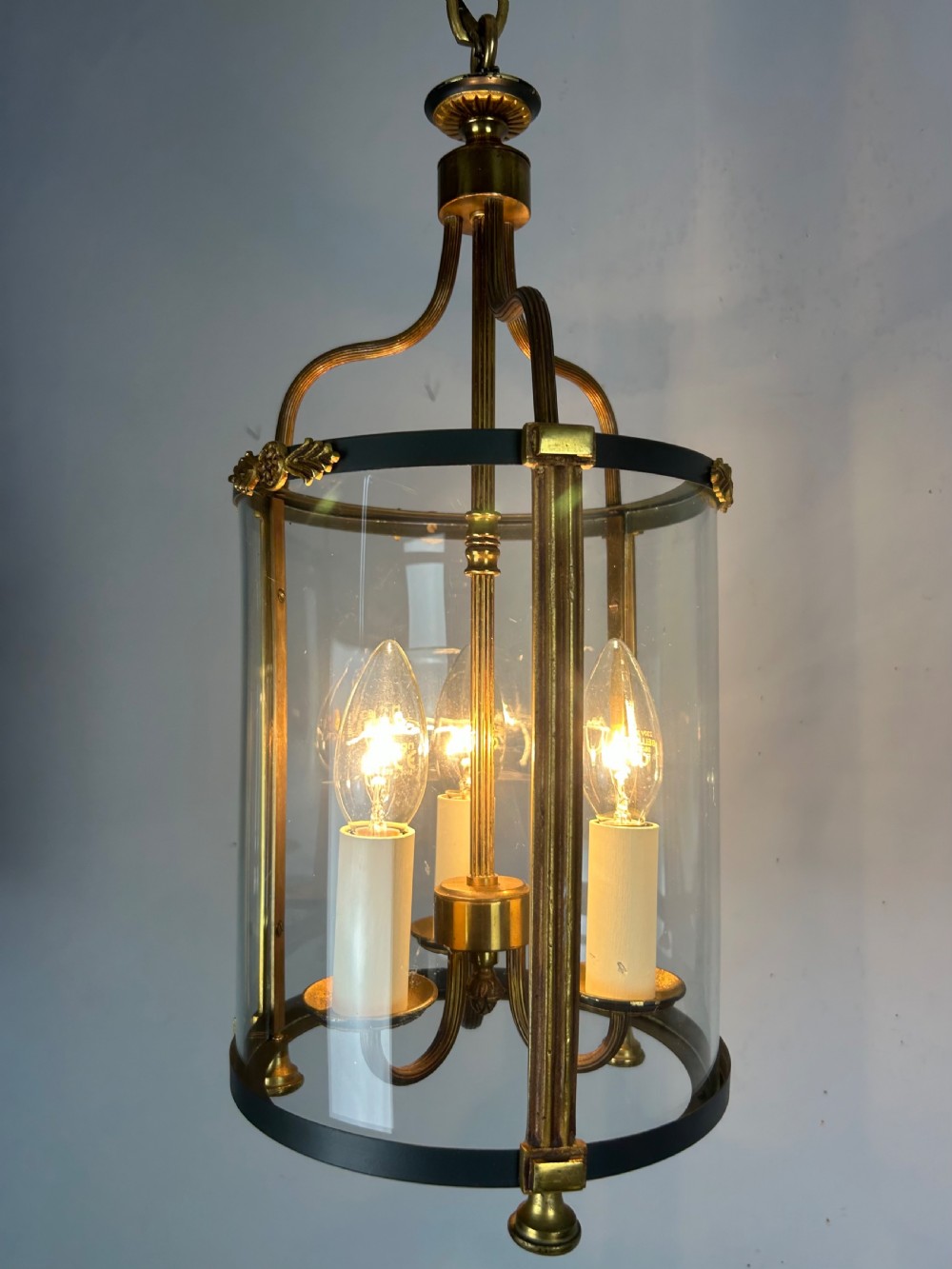 French Triple Light Empire Lantern, Rewired  View XIV