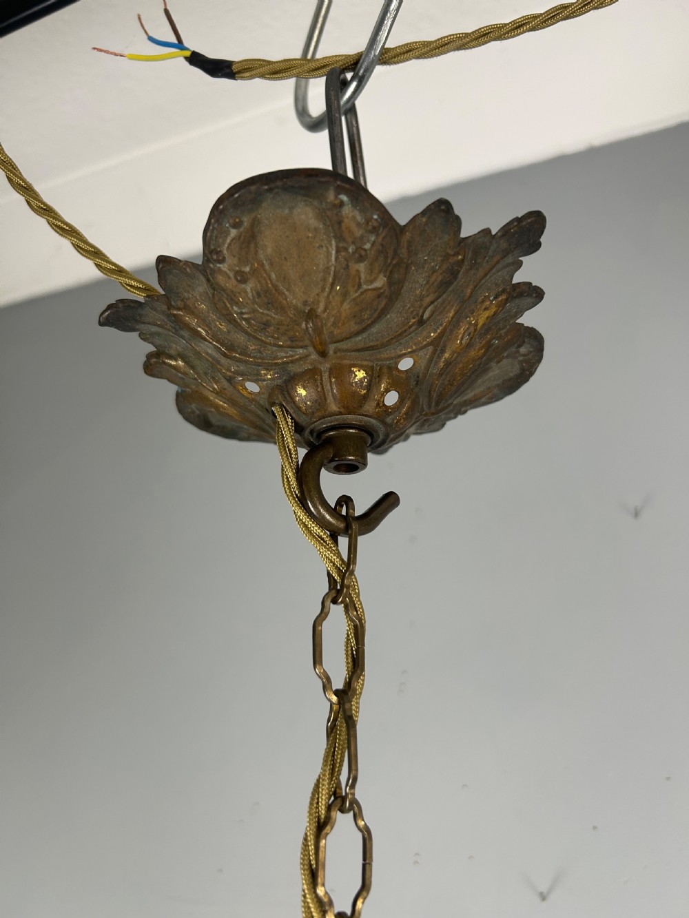 French Bronze Putti Cherub Ceiling Light, Rewired  View VI