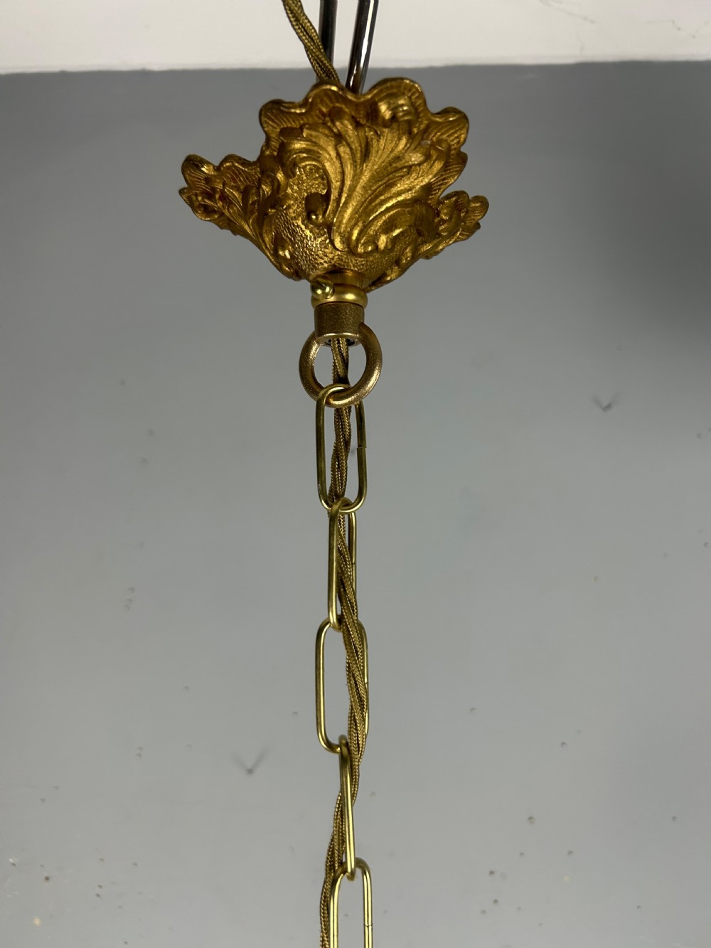 French Louis XVI Style Bronze Gilt & Cut Glass Ceiling Lantern, C1890 View IV