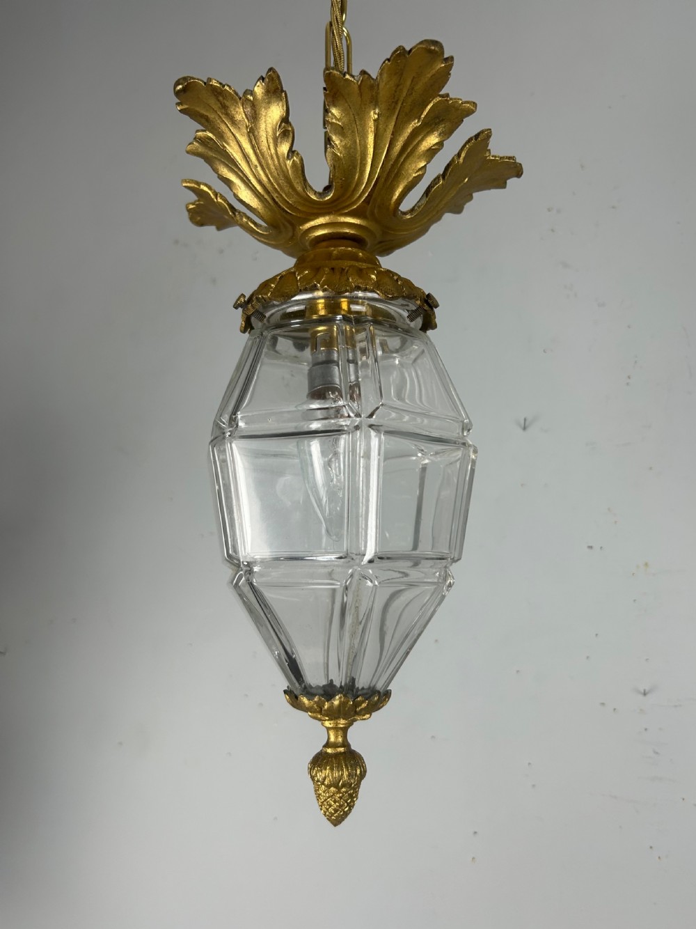 French Louis XVI Style Bronze Gilt & Cut Glass Ceiling Lantern, C1890 View VI