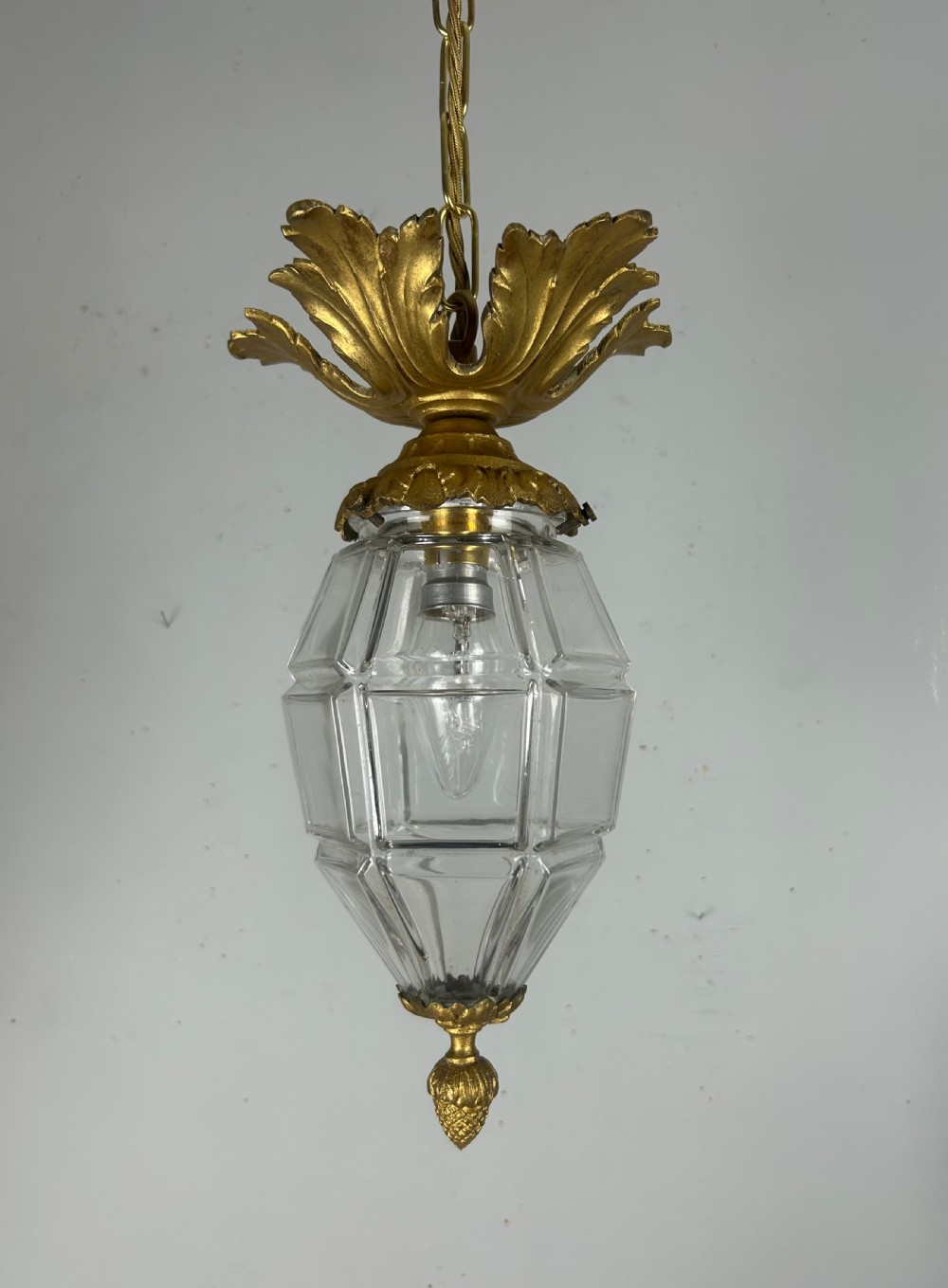French Louis XVI Style Bronze Gilt & Cut Glass Ceiling Lantern, C1890 View VII